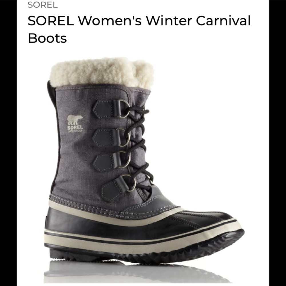 Sorel Winter Carnival boot Women’s 8.5 EU 39.5 pewter black